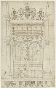 Sandon Church - Tomb of Sampson Erdeswick: pen- og blæktegning, nd [?18th cent] (tegning) af Stebbing Shaw