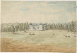 Sandwell Park - Hall: vandfarvemaleri, nd [1762-1798] af Stebbing Shaw