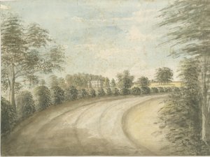 Statfold Hall: akvarelmaleri, nd [1762-1802] af Stebbing Shaw