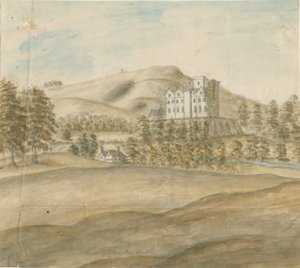 Stourton Castle: vandfarvemaleri, nd [1762-1798] af Stebbing Shaw