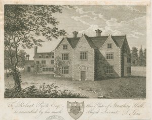 Streethay Hall: gravering og [slutningen af det 18. århundrede] (tryk) af Stebbing Shaw