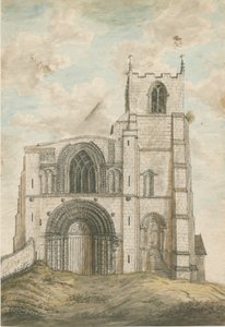 Tutbury Priory Church: water color painting, nd [1762-1802] dani af Stebbing Shaw