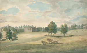 Weston-under-Lizard - Hall: vandfarvemaleri, nd [1762-1802] af Stebbing Shaw