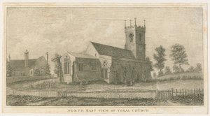 Yoxall Church: gravering, nd [c 1798] (tryk) af Stebbing Shaw