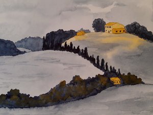 Toscana i to farver af Steegs Art Karin