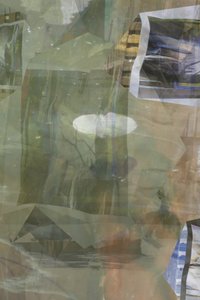 Abstrakt lagdelt landskab af Stefan Fransson