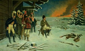 Napoleon ved Maloyaroslavets (olie på lærred)