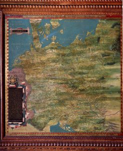 Tysklandskort lavet af Stefano Bonsignori (? -1589) italiensk kosmograf og maler. Omkring 1581. Firenze, Palazzo Vecchio, Sala del Mappamondo