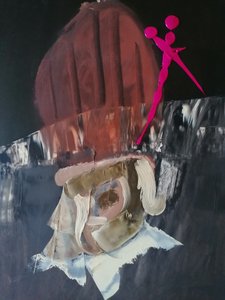 Abstrakt figur med pink accent af Stefano Mazzolini
