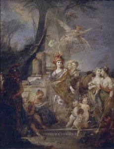 Catherine II som Minerva i Musernes Cirkel