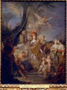 Kejserinde Catherine II (1729-1796) som Minerva i musernes kreds. Maleri af Stefano Torelli (1712-1784), olie på lærred. italiensk kunst