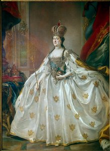 Portræt af den russiske imponer Catherine II den Store (1729-1796) i hendes kroningskjole, maleri af Stefano Torelli (1712-1784) Eremitagemuseet fra det 18. århundrede, Sankt Petersborg