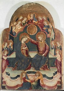 The Coronation of the Virgin Wood Painting by Stefano da Sant "Agnesedani af Stefano Veneziano