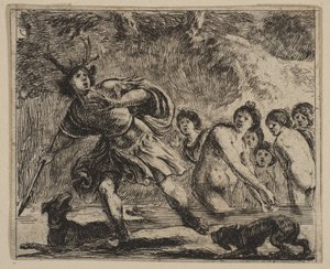 Acteon, fra Game of Mythology Game of Mythology, 1644. af Stefano della Bella