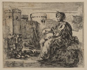 Amphion, fra Game of Mythology Jeu de la Mythologie, 1644. af Stefano della Bella