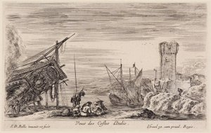 Udsigter fra havne (Vues de ports de mer): Udsigt over den italienske kyst af Stefano della Bella