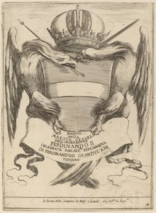Våben med en dedikation til storhertug Ferdinand II af Stefano della Bella