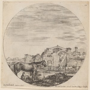 Bade af Diocletian og Hyrde Sovende, 1646. af Stefano della Bella