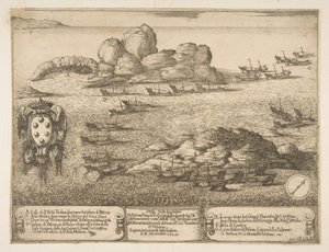 Tilfangetagelse af to galejer ved Byserta, 1628. af Stefano della Bella