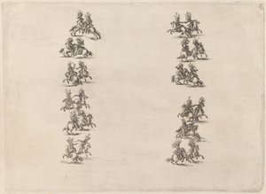 Kavalerer kæmper i to kolonner, 1652. af Stefano della Bella