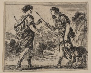 Cephalus og Procris, fra Game of Mythology Jeu de la Mythologie, 1644.