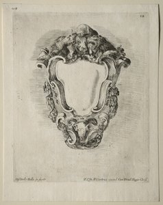 Samling af forskellige caprices og nye designs af kartoucher og ornamenter: nr. 12. af Stefano della Bella