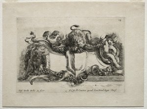 Samling af forskellige caprices og nye designs af kartoucher og ornamenter: nr. 18 af Stefano della Bella