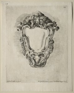 Samling af forskellige caprices og nye designs af kartoucher og ornamenter: nr. 12 af Stefano della Bella