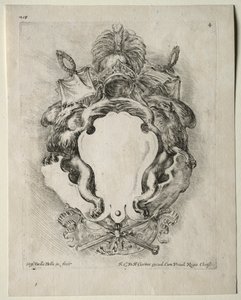 Samling af forskellige Caprices og nye designs af kartoucher og ornamenter: nr. 4 af Stefano della Bella