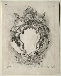 Samling af forskellige caprices og nye designs af kartoucher og ornamenter: nr. 4. af Stefano della Bella
