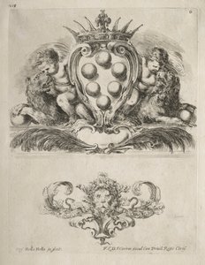 Samling af forskellige Caprices og nye designs af kartoucher og ornamenter: nr. 6 af Stefano della Bella