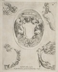 Samling af forskellige caprices og nye designs af kartoucher og ornamenter: nr. 8 af Stefano della Bella