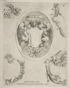 Samling af forskellige caprices og nye designs af kartoucher og ornamenter: nr. 8. af Stefano della Bella
