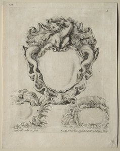 Samling af forskellige Caprices og nye designs af kartoucher og ornamenter: nr. 9 af Stefano della Bella