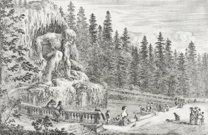 Kolossal statue af Appenninerne af Stefano della Bella