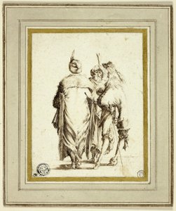 Europæisk hofmand og to tyrkere i samtale af Stefano della Bella