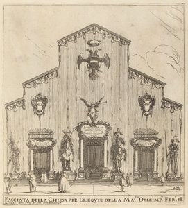 Facaden af San Lorenzo-kirken, Firenze, 1637. af Stefano della Bella