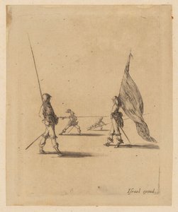 Fanebærer og tre pikenerer af Stefano della Bella