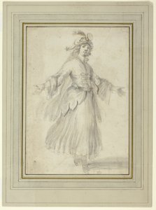 Kvindelig danser i et eksotisk kostume af Stefano della Bella