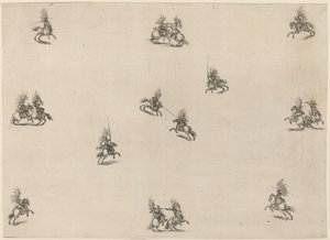 Fighting Cavaliers, 1652. af Stefano della Bella