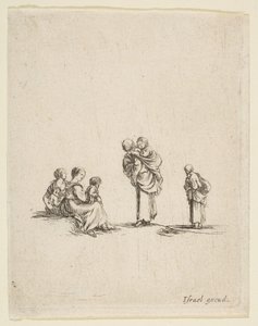 Fire tiggerkvinder, ca. 1641. af Stefano della Bella