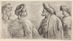 Fire tyrkere iført turban af Stefano della Bella