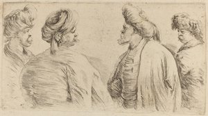 Fire tyrkere iført turban af Stefano della Bella