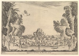 Fjerde scene, havet, fra gudernes ægteskab Le nozze degli Dei, 1637. af Stefano della Bella