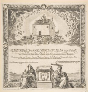 Frontispice til The True Plan and Portrait of the House of Ste. Jomfru, 1649. af Stefano della Bella