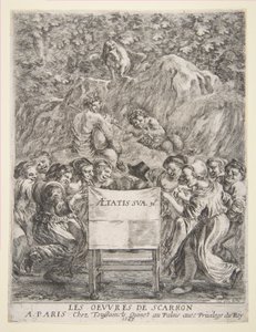 Frontispice til Les Oeuvres de Scarron, 1649. af Stefano della Bella