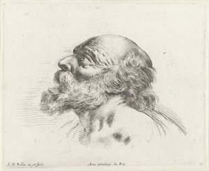 Hovedet af en skaldet gammel mand med skæg, i profil til venstre (muligvis St. Peter) Grundlæggende om tegning (serietitel) I principii del disegno (serietitel)