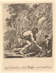 Johannes Døber henter vand fra en kilde af Stefano della Bella