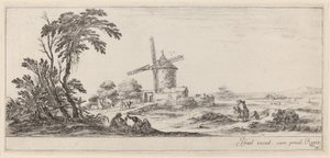 Landskab med vindmølle, i eller før 1647. af Stefano della Bella