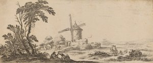 Landskab med vindmølle, i eller før 1647. af Stefano della Bella